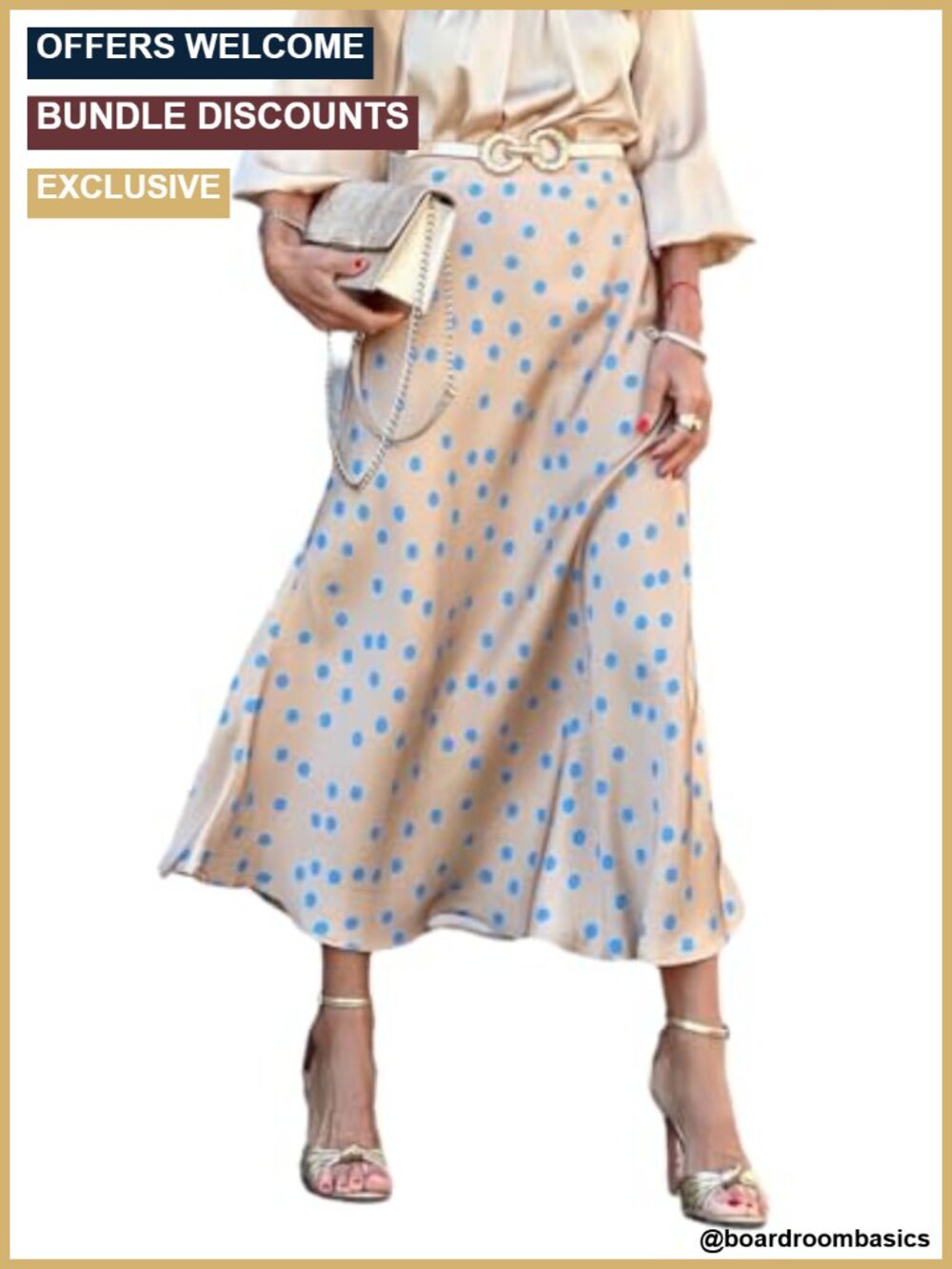 Women's Polka Dot High Waist Long Skirt Summer Casual Trendy Flowy